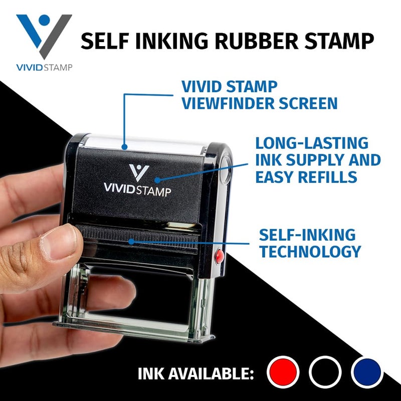 Vivid Stamp ختم مطاطي ذاتي الحبر مدفوع (أسود) - متوسط - Image 5